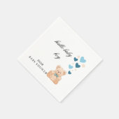 Baby Shower Napkins – Hallo Baby Boy Teddy Design スタンダードカクテルナプキン (角)