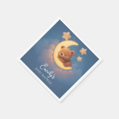 Baby Shower Napkins – Teddy Bear on the Moon スタンダードカクテルナプキン (角)