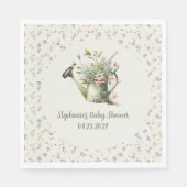 Baby Shower Napkins – Watercolor Garden Floral スタンダードランチョンナプキン (正面)