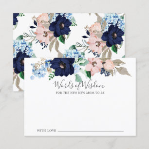 Baby Shower Navy & Wisdom Cardの赤面用語 招待状