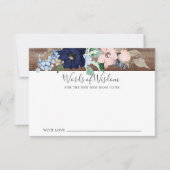 Baby Shower Navy & Wisdom Cardの赤面用語 招待状 (正面)