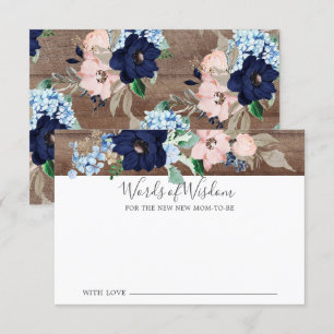 Baby Shower Navy & Wisdom Cardの赤面用語 招待状