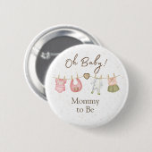 Baby Shower Oh Baby! Button Clothesline 缶バッジ (正面&裏面)