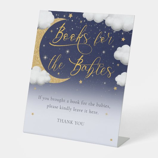 Baby Shower Over the Moon Books for Babies 台座サイン (正面)