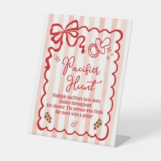 Baby Shower Pacifier Hunt Game Pedestal Sign 台座サイン (正面)