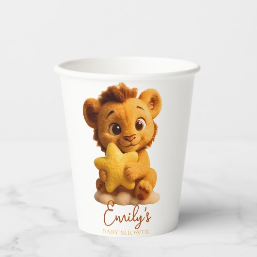 Baby Shower Paper Cup – Little Lion & Star 紙コップ (正面)