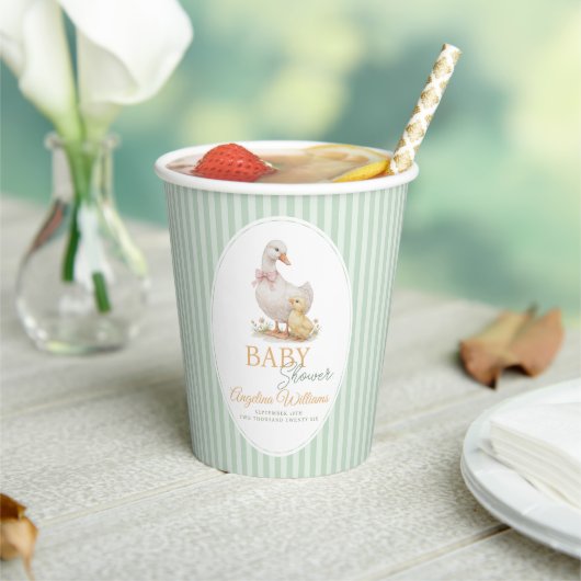 Baby Shower Paper Cups Mother Goose and Gosling. 紙コップ (インサイチュ)