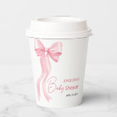 Baby shower paper cups with a delicate bow. 紙コップ (裏面)