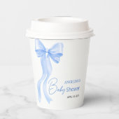 Baby shower paper cups with a delicate bow. 紙コップ (裏面)