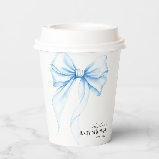 Baby shower paper cups with a delicate bow. 紙コップ (裏面)