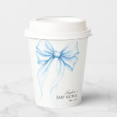 Baby shower paper cups with a delicate bow. 紙コップ (正面)
