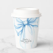 Baby shower paper cups with a delicate bow. 紙コップ (正面)