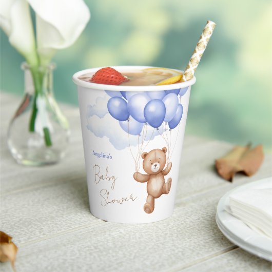 Baby Shower Paper Cups with teddy bear. 紙コップ (インサイチュ)