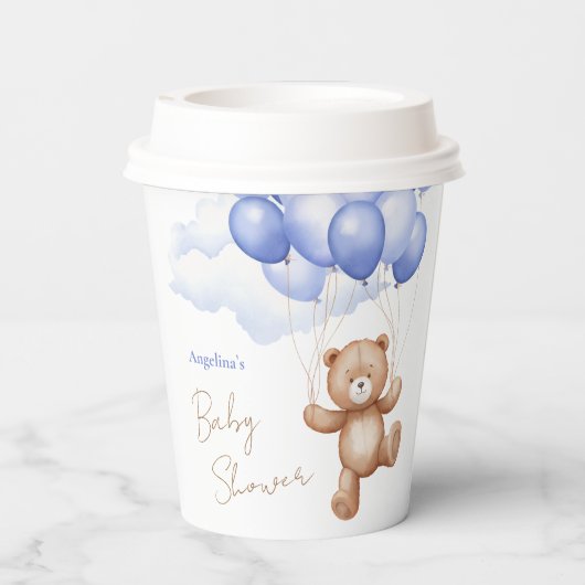 Baby Shower Paper Cups with teddy bear. 紙コップ (裏面)