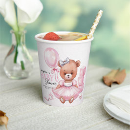 Baby Shower Paper Cups with teddy bear design. 紙コップ