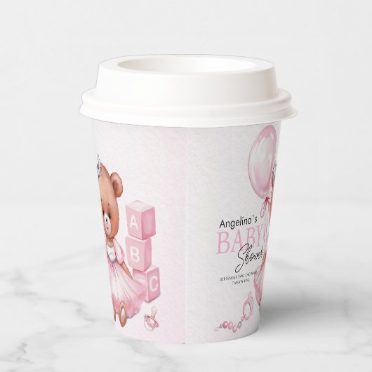 Baby Shower Paper Cups with teddy bear design. 紙コップ (右)