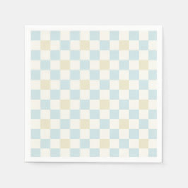 Baby Shower Paper Napkin for a Boy | Blue Check スタンダードカクテルナプキン