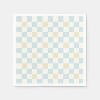 Baby Shower Paper Napkin for a Boy | Blue Check スタンダードカクテルナプキン
