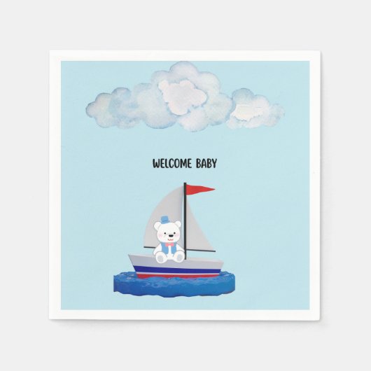 Baby Shower Paper Napkins スタンダードカクテルナプキン (正面)