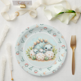 Baby Shower Paper Plate Dinosaur Dino Mite Party ペーパープレート