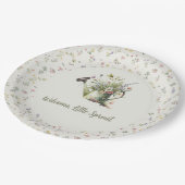 Baby Shower Paper Plate - "Little Sprout" Floral ペーパープレート (アングル)