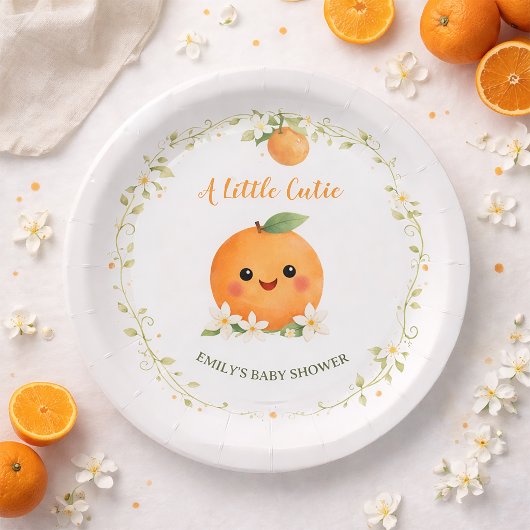 Baby Shower Paper Plates A Little Cutie ペーパープレート
