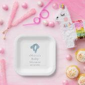 Baby Shower Paper Plates for Boy – Blue Bow ペーパープレート (パーティー)