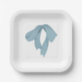 Baby Shower Paper Plates for Boy – Blue Bow ペーパープレート (正面)