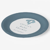 Baby Shower Paper Plates for Boy – Blue Bow ペーパープレート (アングル)