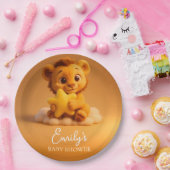 Baby Shower Paper Plates – Little Lion & Star ペーパープレート (パーティー)