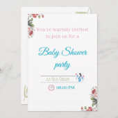 BABY SHOWER PARTY 招待状 (正面/裏面)