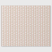 Baby Shower Pastel Pink Stripe Botanical Green Vin ラッピングペーパー (フラット)