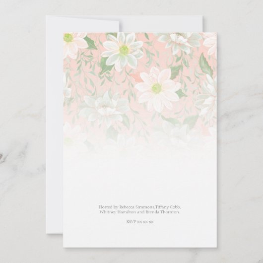 Baby Shower Peach Floral Botanical Photo (裏面)