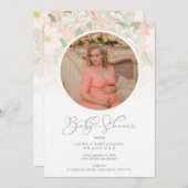 Baby Shower Peach Floral Botanical Photo (正面/裏面)