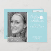 Baby Shower Photo招待状Postcard for Boy インビテーションポストカード (正面/裏面)