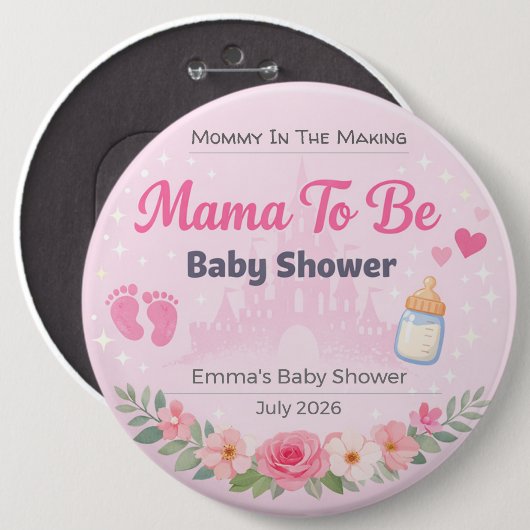 Baby Shower Pin | Mommy To Be | Party Favor 缶バッジ (正面&裏面)