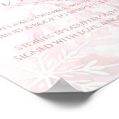 Baby Shower Pink Snowflake Books for Baby ポスター (角)