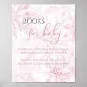 Baby Shower Pink Snowflake Books for Baby ポスター (正面)