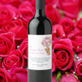 baby shower pink teddy ワインラベル