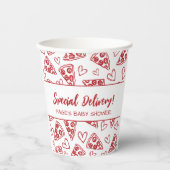 Baby Shower Pizza Party Italian Special Delivery 紙コップ (正面)