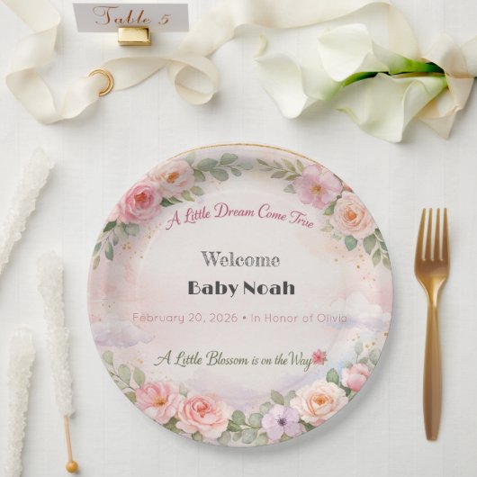 Baby Shower Plates | Blossom Dream Theme ペーパープレート (ウェディング)
