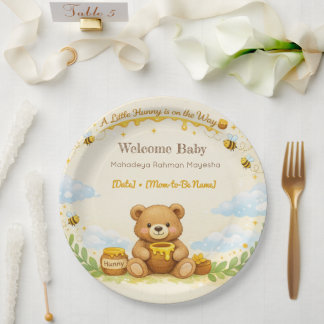 Baby Shower Plates | Hunny Bear Theme ペーパープレート