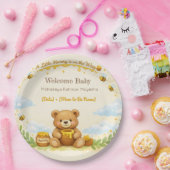 Baby Shower Plates | Hunny Bear Theme ペーパープレート (パーティー)