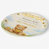 Baby Shower Plates | Hunny Bear Theme ペーパープレート (アングル)