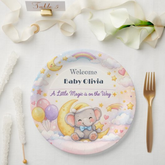 Baby Shower Plates | Magic Moon Theme ペーパープレート (ウェディング)