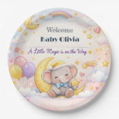 Baby Shower Plates | Magic Moon Theme ペーパープレート (正面)