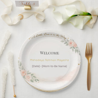 Baby Shower Plates | Snowflake Winter Theme ペーパープレート