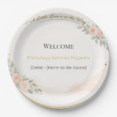 Baby Shower Plates | Snowflake Winter Theme ペーパープレート (正面)