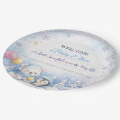 Baby Shower Plates | Snowflake Winter Theme ペーパープレート (アングル)