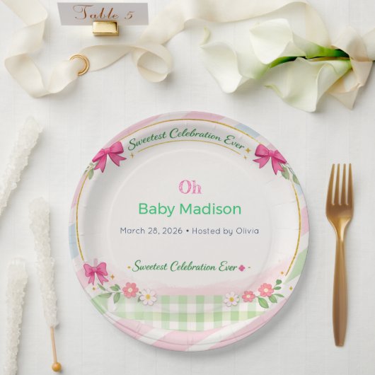 Baby Shower Plates | Sweet Celebration Theme ペーパープレート (ウェディング)